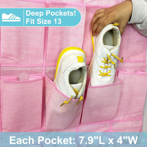 35 Closet, homyfort Pockets Over the Door Shoe Organizer, Hanging Door Shoe Rack for Large Shoe Storage Holder