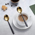 Homquen 6 Pieces Black and Gold Plating Coffee Spoons, 6.3" Modern Design Stainless Steel Tea Spoons Set