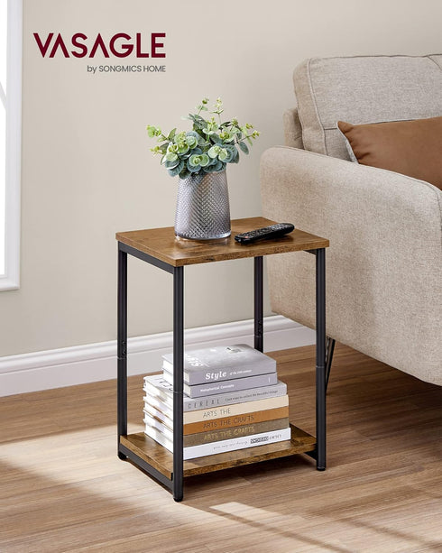 ULET271B01 VASAGLE Side Table, Small End Table, Nightstand for Living Room, Bedroom, Office, Bathroom, Rustic Brown