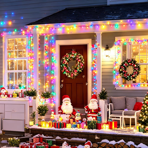 200LED 66FT LAMPHOME Multicolor Christmas Mini String Lights,Plug in Waterproof Connectable LED Fairy Lights,Indoor