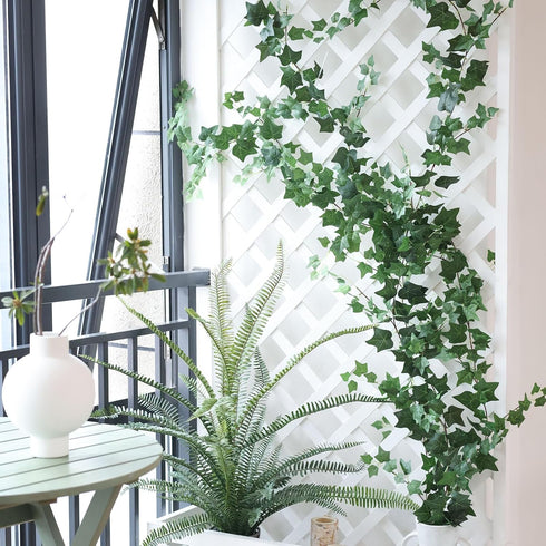 mizii 5 Pack 395" Artificial Vines Ivy Garland, Fake Vine with Realistic Silk Green Leaves for Indoor Outdoor Home Decor