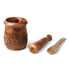3.5 GoCraft Wooden Carved Mortar and Pestle | Grinder for Herbs, Spices and Kitchen Usage, Natural Mango Wood Engraved