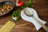 Radicaln Marble Spoon Rest White Spatula Ladle Fork Handmade Utensil Rest - Spoon Rests Keeper Kitchen Organizer - Chef Cooking Helper Tool Countertop Spoon Holder