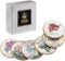 Regal Robin Absorbent Ceramic Rustic Coasters for Drinks Drink Coaster Set - Cute 4