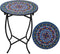 Weogot Outdoor Metal Side Tables, 14" Round Patio Side Table, Weather Resistant Metal