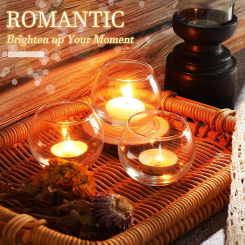 48 Ziliny Pcs Clear Glass Votive Candle Holders Bulk Tealight Candle Holders Wedding Table Centerpiece Decor Vase
