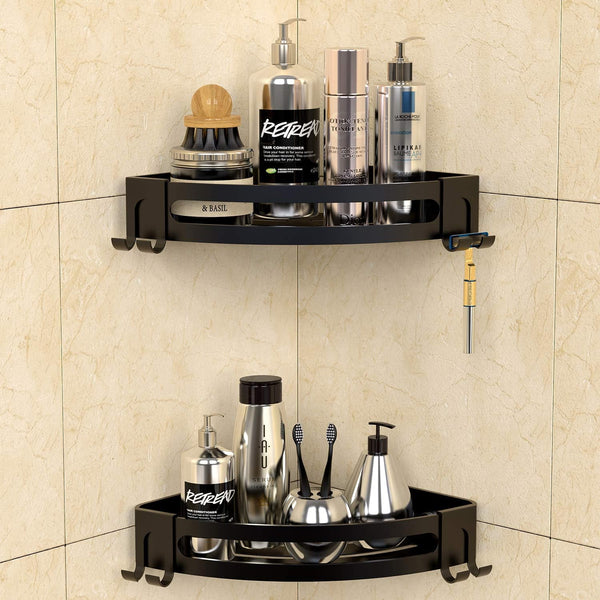 Bakzon Corner Shower Caddy, Shower Shelf Corner No Drilling Bathroom Shower Organizer