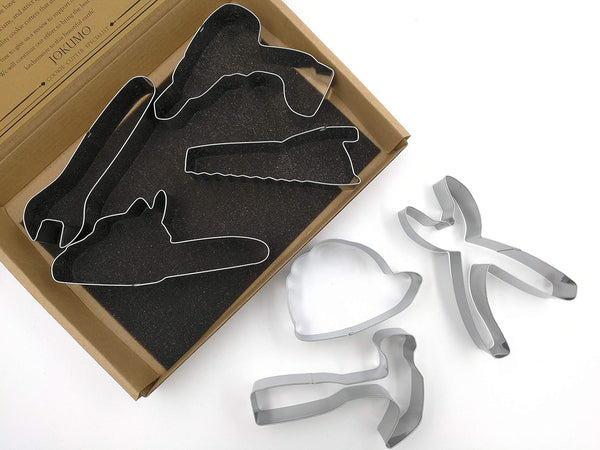 7 PC Tools Cookie Cutters Set High Grade 430 Stainless Steel Wrench, Hammer, Saw, Chainsaw, Pliers, Helmet, Drill