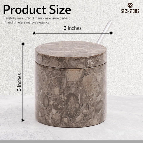 3 Inch Countertop Marble Salt Cellar Flaky Salt Containers for - Sugar Bowl With Lid, Salt Holder, Spice Jars, Salt Box