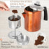 Mixpresso 37oz Stainless Steel Stovetop Coffee Percolator, 5-8 Cup Copper Coffee Pot for Camping