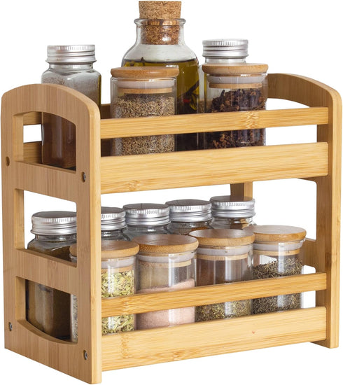 Totally Bamboo 2 Shelf Spice Caddy, Kitchen Countertop or Cupboard Organizer Rack