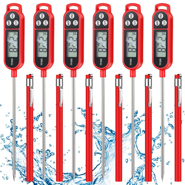 6 Pcs Meat Thermometer Food Thermometer with Probe, Instant Read Digital Cooking Thermometer for BBQ Kitchen
