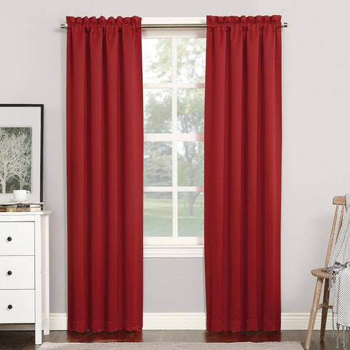 Sun Zero Easton Energy Saving Blackout Curtain Panel, 40" x 63", Red