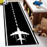 Kuluoits Rug,2x6ft, Runway Track Aircraft Runner Black White Long Runner Rugs Aviation Airport Plane Racing Runway Area