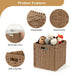 DULLEMELO Wicker Storage Baskets, 11x11 Cube Bins, Foldable Plastic Cubby Baskets Set of 2 for Organizing, Brown