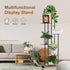 6 Tier Plant Stand Indoor Outdoor, Wood Metal Corner Shelf, Multiple Flower Pot Rack Holder Shelves, Planter Shelf