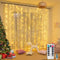 Honche 300Led Fairy Curtain String Lights 10x10ft with Remote Window Lights for