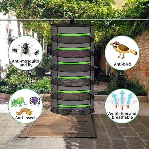 Drying Rack Plant Net, Premium Mesh Tents Dryer Kit, Collapsible Food Dehydrator with Carrying Bag