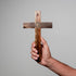 Intercession Wall and Table Wood Cross Crucifix, 10 inches in Antique Gold