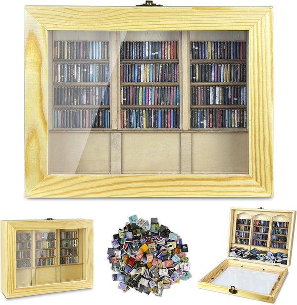 WAIZHIUA Anxiety Bookshelf 300pcs Mini Books Mini Bookshelf Ornament Miniature Bookshelf Decor Shake