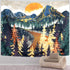 SENYYI Mountain Wall Hanging Tapestry - Forest Trees Art, Sunset Nature Landscape Home Decor (51.2 x 59.1 inches)