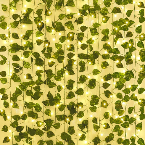 CEWOR 24 Pack 173ft Fake Ivy Vines, Artificial Ivy Garland with 200
