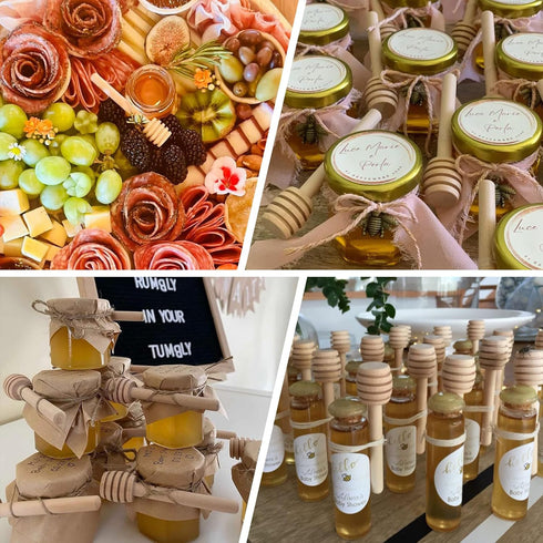 AUGHOA 50 3 Inch PCS Honey Dipper Sticks, Wooden Honeycomb Sticks, Mini Honey Stirrer Sticks for Honey Jar Dispense