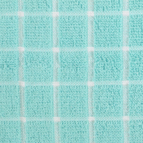 DII Aqua Basic Terry Collection Windowpane Dishcloth Set, 12x12, 6 Piece