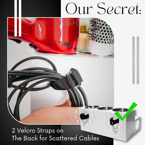 Acrylic Hair Tool Organizer, Hair Dryer Holder for Bathroom Countertop, Vanity Caddy Storage for Accessories