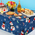 Irenare Snowman Christmas Party Tablecloth, Plastic Snowflakes Table Cover for Holiday Decor, 54 x 108 Inch (Blue)