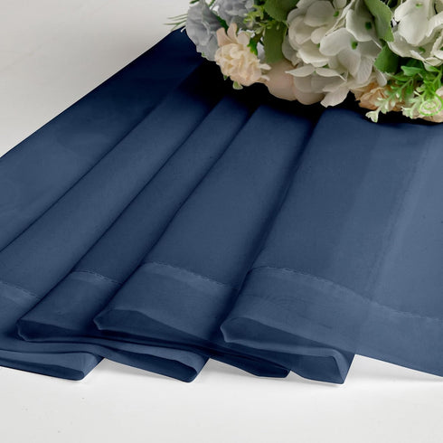 Sheer Window Valance Curtains, 42x14 Inches Light Filtering Valances with Small Rod Pockets, Navy Blue, 2PCS
