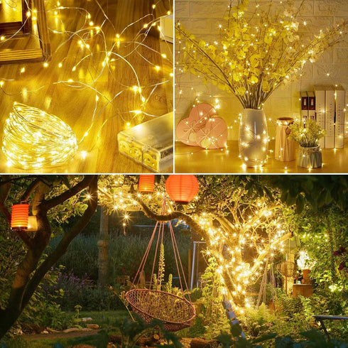 4Pack 80FT 240LED 8 Fairy Lights Battery Operated with Remote & Timer | Modes Twinkle String Lights Battery Powered