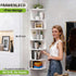 7-Tier No-Drill Corner Shelf Wall Mount, Floating Corner Bookshelf with Hooks, Space-Saving Zigzag Plant Shelf