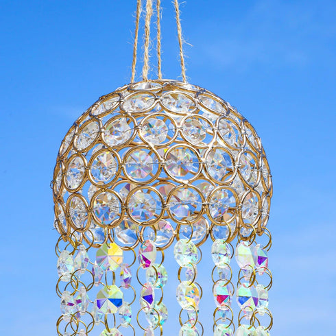 16.7" Chandelier Wind Chimes Crystal Suncatcher Window Hanging Sun Catchers AB Color Crystal Prism Rainbow Maker