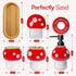 Set Mushroom Bathroom Decor Ceramic Soap Dispenser, Toothbrush Holder, Canister, and Soap Dish with Bamboo Accessories