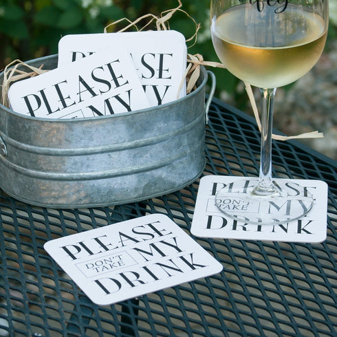 Party Paperboard Coasters, 4-Inch, My Drink, 25-Count