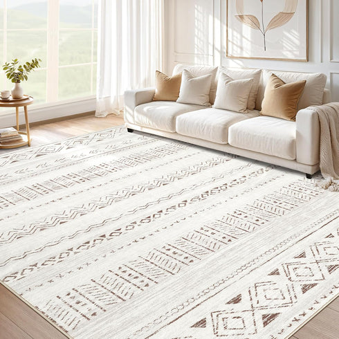 cotiled 5x7 Area Rug Living Room: Washable Boho Rugs with Non Slip