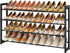 4-Tier Closet FAVOOSTY Expandable Shoe Rack, Adjustable Shoe Shelf Storage Organizer Space Saving Metal Free Standing
