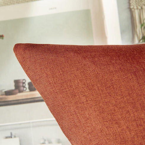 Woaboy Set of 2 Outdoor Waterproof Throw Pillow Covers Rust Decorative Farmhouse Solid Cushion Cases for Bed Sofa Couch Car Living Room 16x16 inch by Woaboy