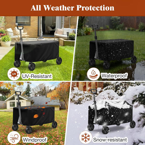 38x22x20 inch TheElves Garden Cart Cover, Outdoor Garden Wagon Covers Waterproof Heavy Duty for Yard Dump Carts, Steel