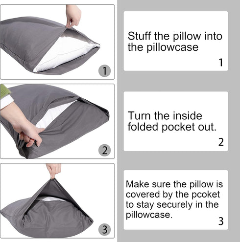 NTBAY Satin Body Pillowcase - Luxurious Silky Pillow Case with Envelope Closure, 20x54 Inches, Grey