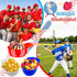 24 Pack Plastic Baseball Helmet Bowls, Mini Ice Cream Dessert Cups, Party Snack Bowls for Birthday Supplies (Red Blue