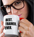 3dRose 11oz Two Tone Red Coffee Mug, Best Trainer Ever Fun Gift for Mentors, Coaches, Appreciation Mug