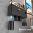 3 iHave Toothbrush Holders Wall Mounted with Toothpaste Dispenser & Cups - Luxury Black and Gold Design for Bathroom