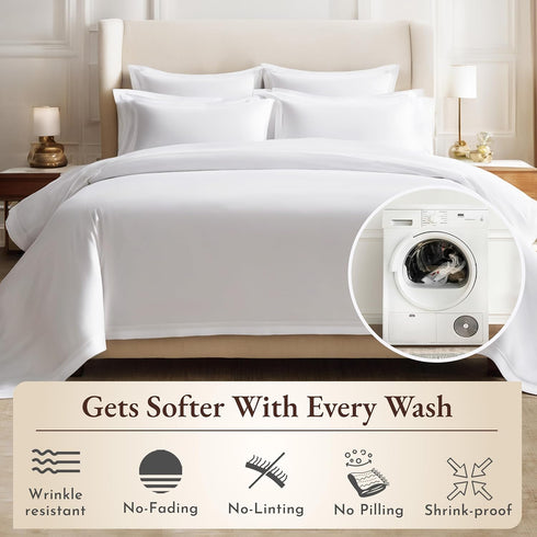 California Design Den Percale Full Size Sheet Sets, Deep Pocket 100% Organic Cotton, GOTS Certified, White Sheets