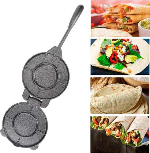 Tortilla Maker, Multifunctional Easy to Clean Non-Stick Heavy-Duty Cast Iron Kitchen Accessory, Gray for Home and