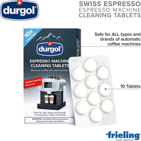 Durgol Espresso Machine and Coffee Maker Cleaning Tablets, 10 count