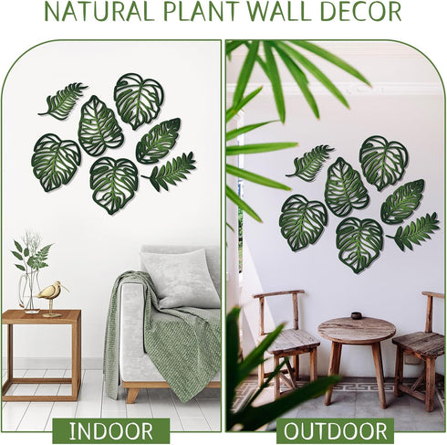 7 Namalu Pcs Tropical Wall Decor Jungle Monstera Wall Art Boho Palm Leaf Wooden Decoration Tropical Nursery Decor