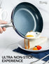 MICHELANGELO Small Frying Pan, 8 Inch Nonstick Frying Pan with Lid, Non-Toxic Omelette Pan with Stainless Handle,