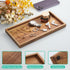 ALELION 11.7" Acacia Wood Bathroom Vanity Tray for Counter - Decorative Organizer for Makeup and Jewelry